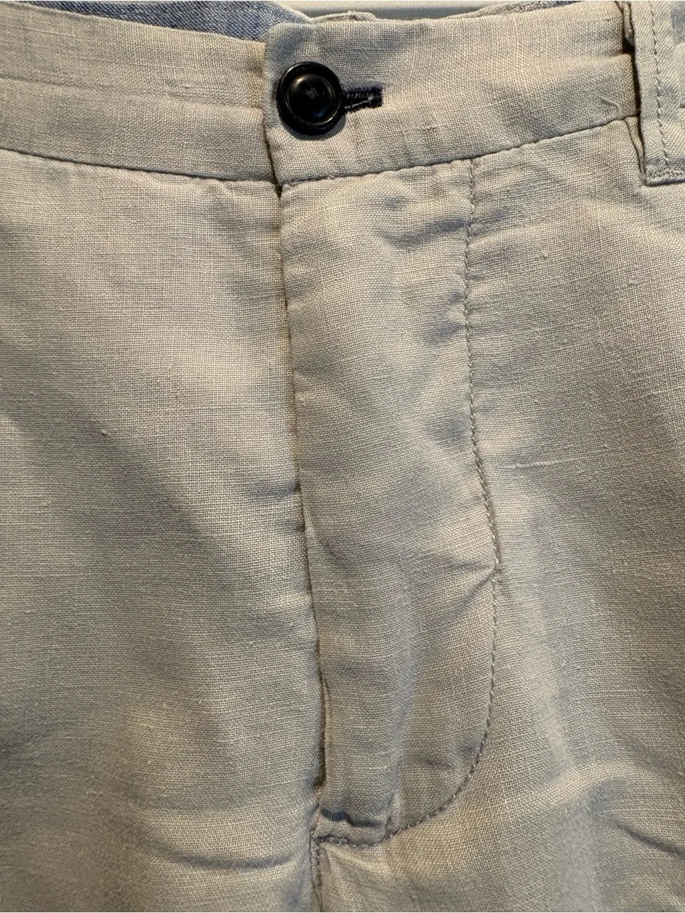 Ganesh - Men's Flat Front Linen Shorts. Size 40. Off White
